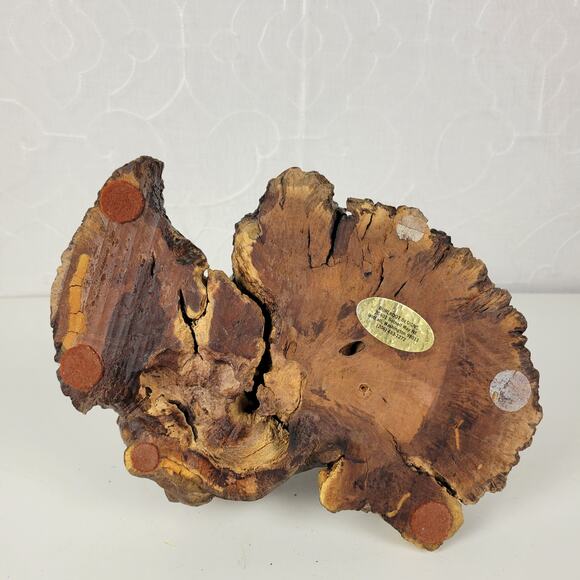 Vintage Oil Candle Lamp Burl Root Designs Glass Lantern Wood Base MCM Retro - Picture 14 of 16